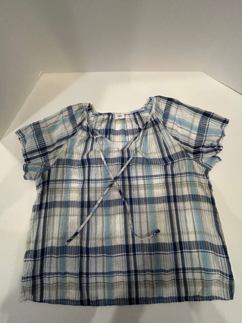 EUC Croft & Barrow PXXL Plaid Summer Popover in a Cotton/Modal blend